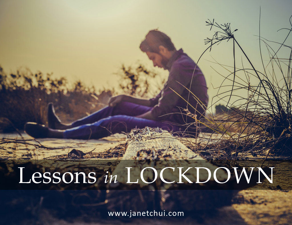 Lessons in Lockdown. Man in isolation, quarantine, alone, lonely.