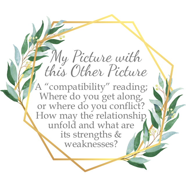 Relationship/Compatibility: What compatibility do you have with another person? Where do you get along, or where do you push each other's buttons? How will the relationship unfold and what are the relationships strengths, weaknesses, and triggers?