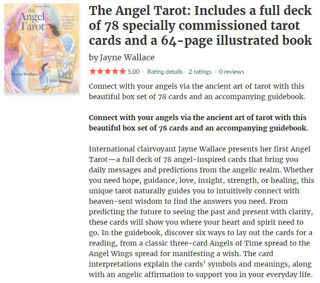 GoodReads page for the Angel Tarot by Jayne Wallace